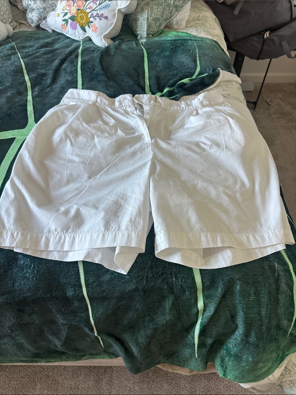 LOFT White Bermuda Shorts with Front Pleats